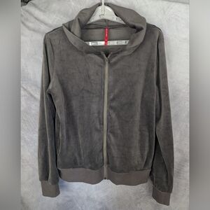 Ruby Ribbon Size Medium Velvety Soft Zippered Jacket Hoodie Excellent Condition